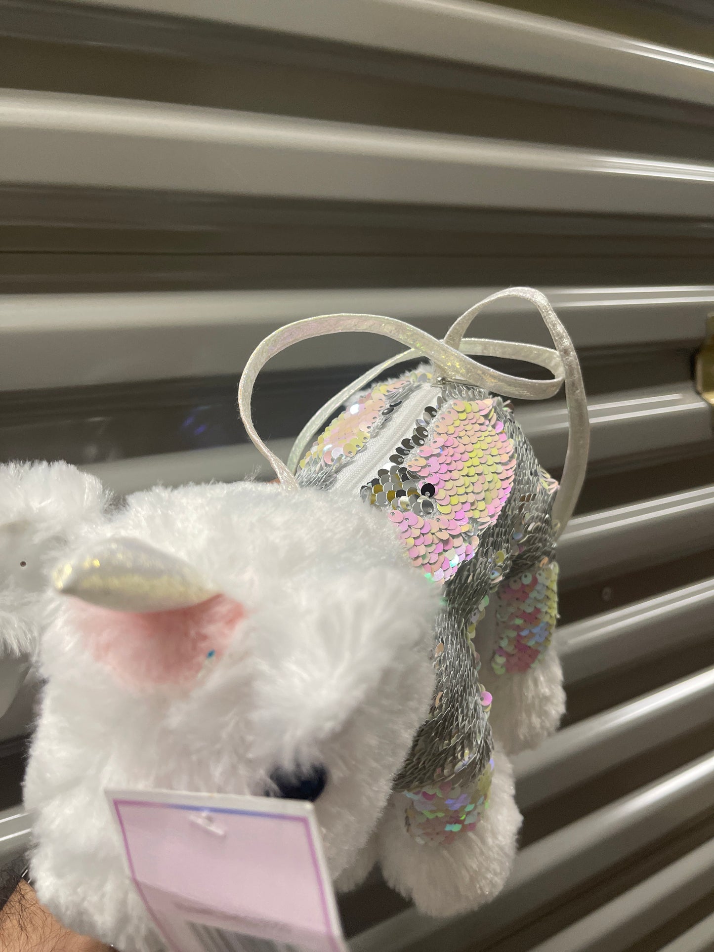 Cartera Peluche Unicornio Blanco