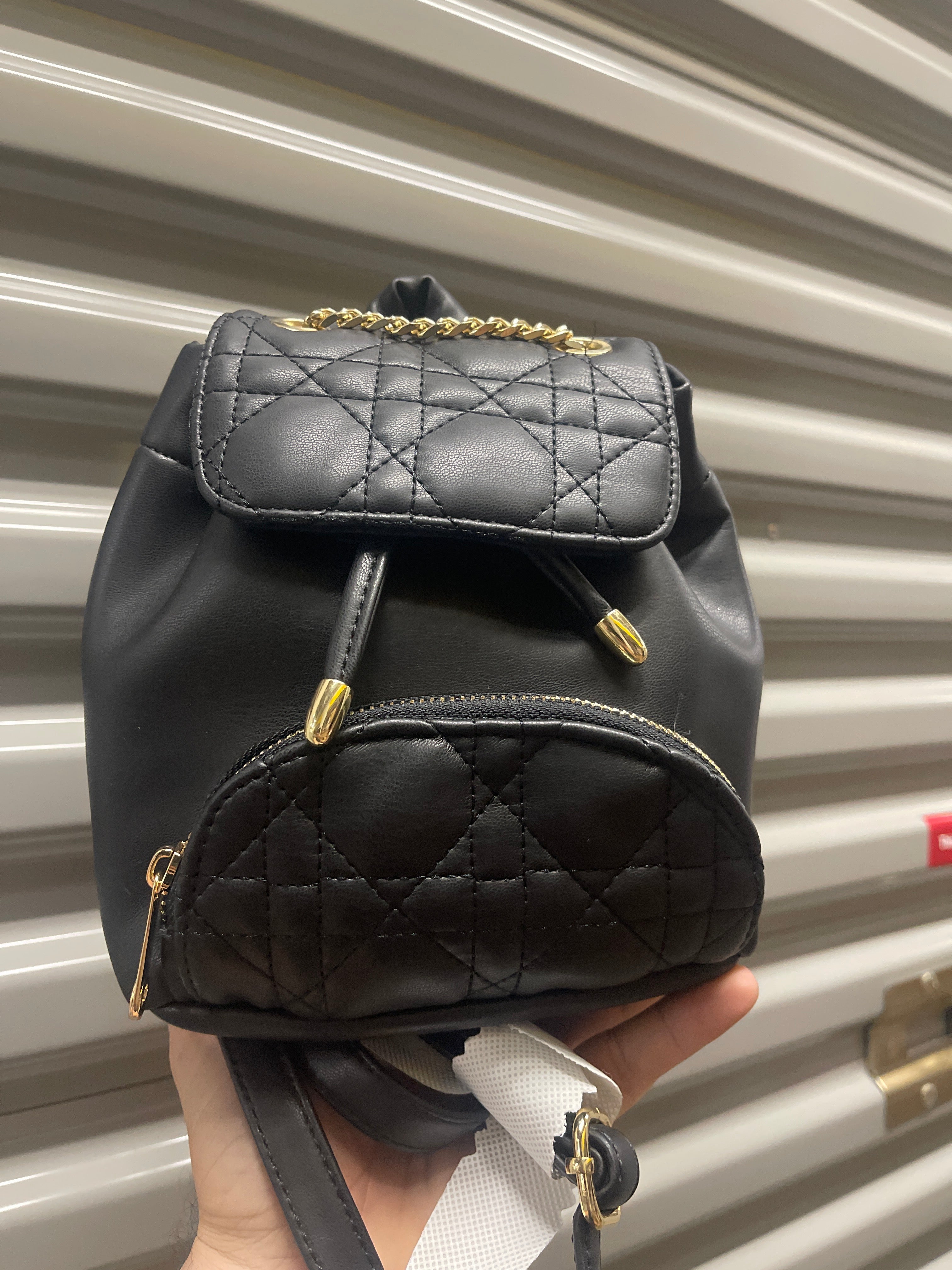 Morralito Semi Cuero Negro