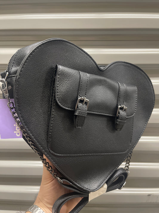 Cartera Corazón Negra