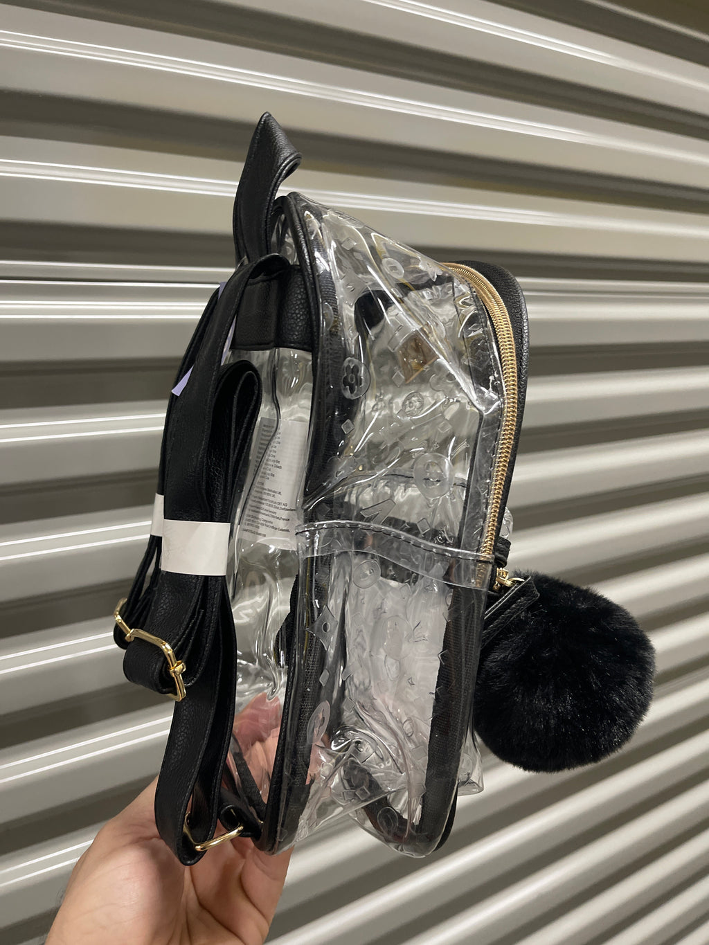 Morralito Transparente Pompom