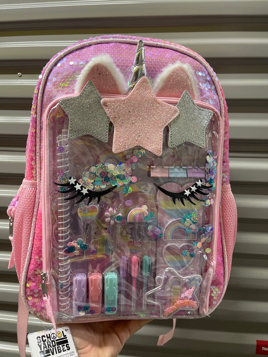 Morral Unicornio con Set Escolar